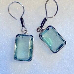 Aquamarine Silver Earrings